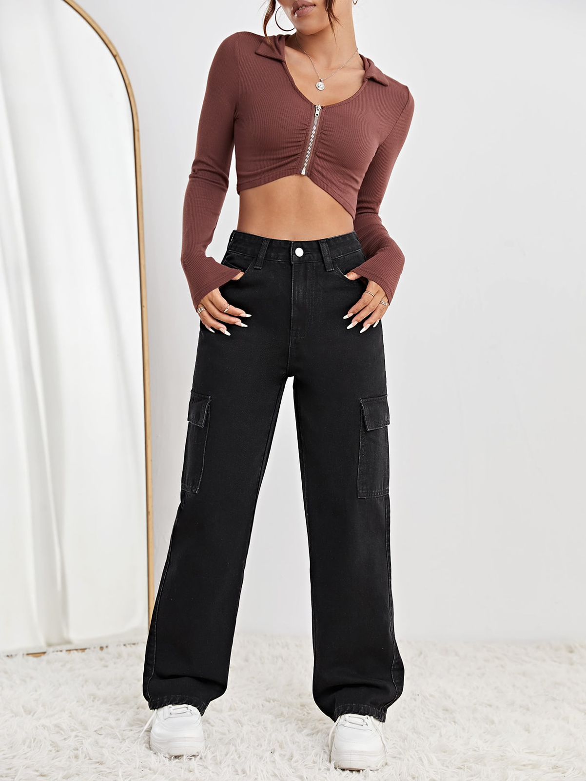 Buy BuyNewTrend Black Twill Lycra Women Cargo Pant Online at Best Prices in  India - JioMart.